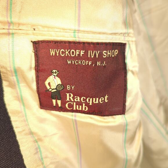 Wimbledon Racquet Club 44R Navy Blazer Men's Gold Button Ivy Preppy USA Made - Picture 4 of 11